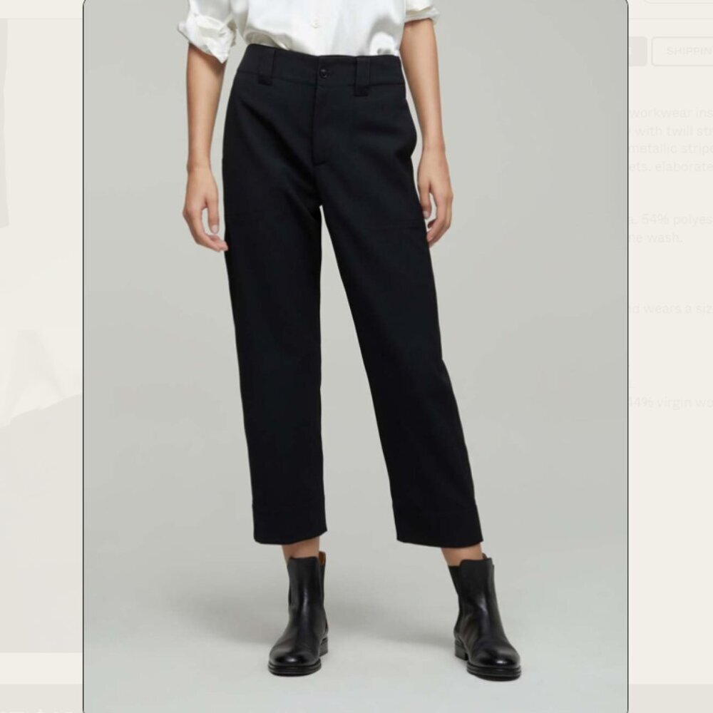 CLOSED Josy Straight Leg Ankle Pant Black with Gold Stripe Size 26 NWT!